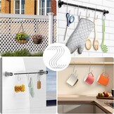Sinoer Wall Mount for Tools 244 cm (96 inches) - Garage Organizer with 18 Hooks + 4 S-Hooks & 2 Straps - for Ski Equipment, Shovels, Rakes, Garden Tools, Chairs & Garden Hoses