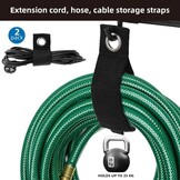 Sinoer Wall Mount for Tools 244 cm (96 inches) - Garage Organizer with 18 Hooks + 4 S-Hooks & 2 Straps - for Ski Equipment, Shovels, Rakes, Garden Tools, Chairs & Garden Hoses