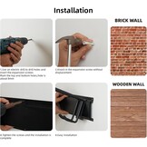 Sinoer Wall Mount for Tools 244 cm (96 inches) - Garage Organizer with 18 Hooks + 4 S-Hooks & 2 Straps - for Ski Equipment, Shovels, Rakes, Garden Tools, Chairs & Garden Hoses