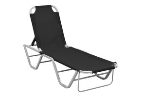 Zwart Aluminium Ligbed met Textileen, 40% Korting