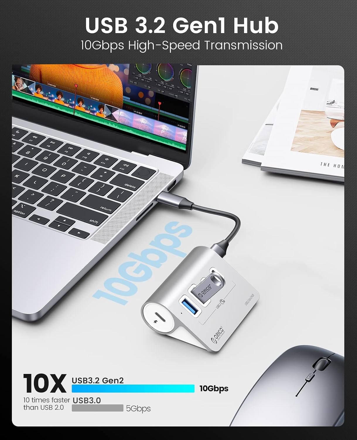 USB Hub 10Gbps | 2x USB-A, 2x USB-C | Aluminium | 59% Korting