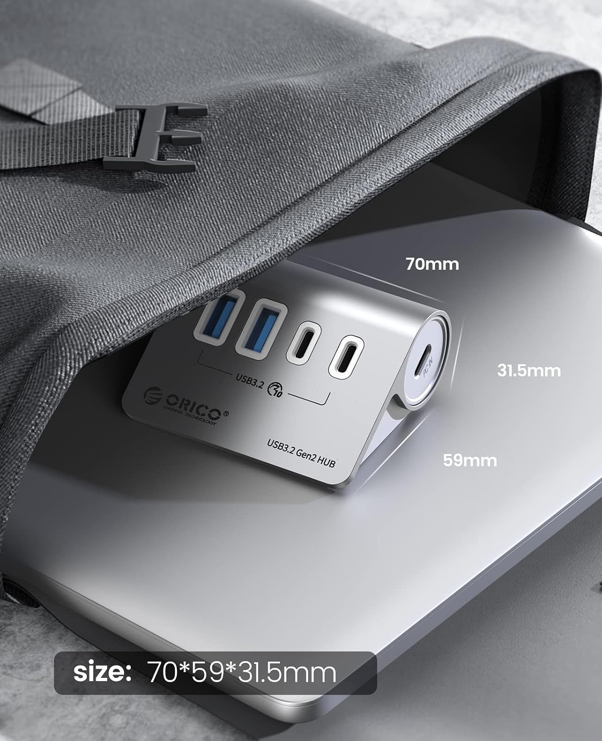 USB Hub 10Gbps | 2x USB-A, 2x USB-C | Aluminium | 59% Korting
