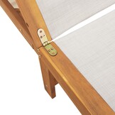 vidaXL Ligbed massief acaciahout en textileen grijs