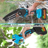 4-in-1 tuinset met telescoop 3 cm heggenschaar, accu, 6 inch kettingzaag, hoogsnoeier en accessoires, 21 V accu, motorzaag, 2,6 m, telescoopstang, 2 x 4000 mAh lithium