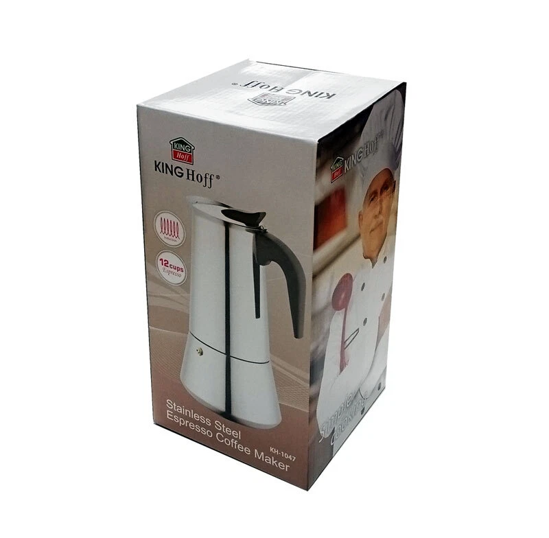 KINGHOFF Espressopot 600 ml 12 kopjes KH-1047 RVS