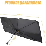 Opvouwbaar Auto Zonnescherm Paraplu - Zilver - 135x79 cm - UV- & Hittewerend