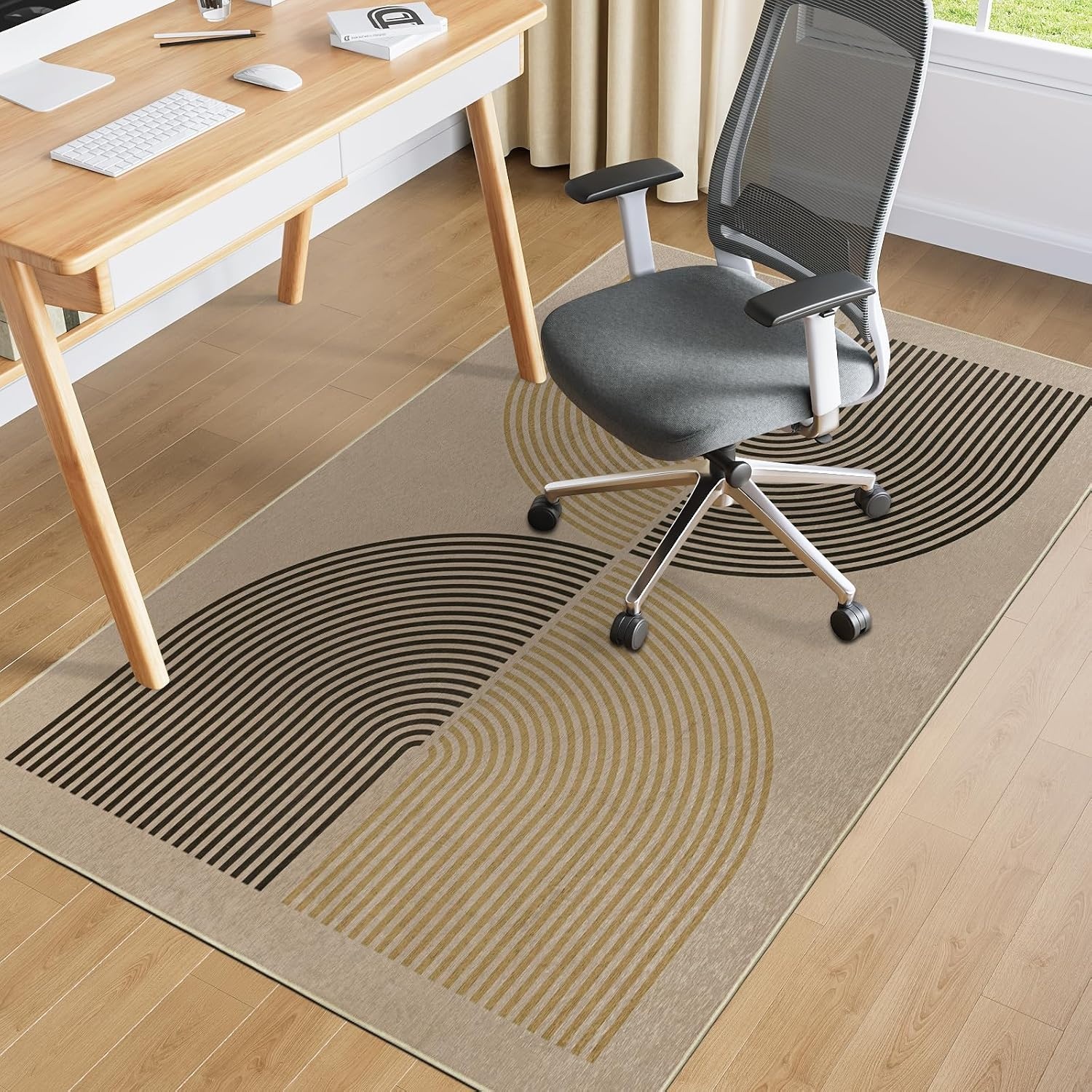 Bureaustoelmat Beige 120x150 cm - Vloerbeschermer voor Tapijt & Hardhout - 29% Korting