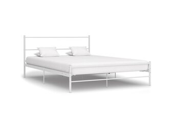 vidaXL Bedframe metaal wit 140x200 cm