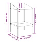 vidaXL Plantenstandaard 56,5x54,5x100 cm verzinkt staal antracietkleur