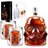 Luxe Whiskey Karaf Set 750ml met 2 Glazen 150ml - Transparant