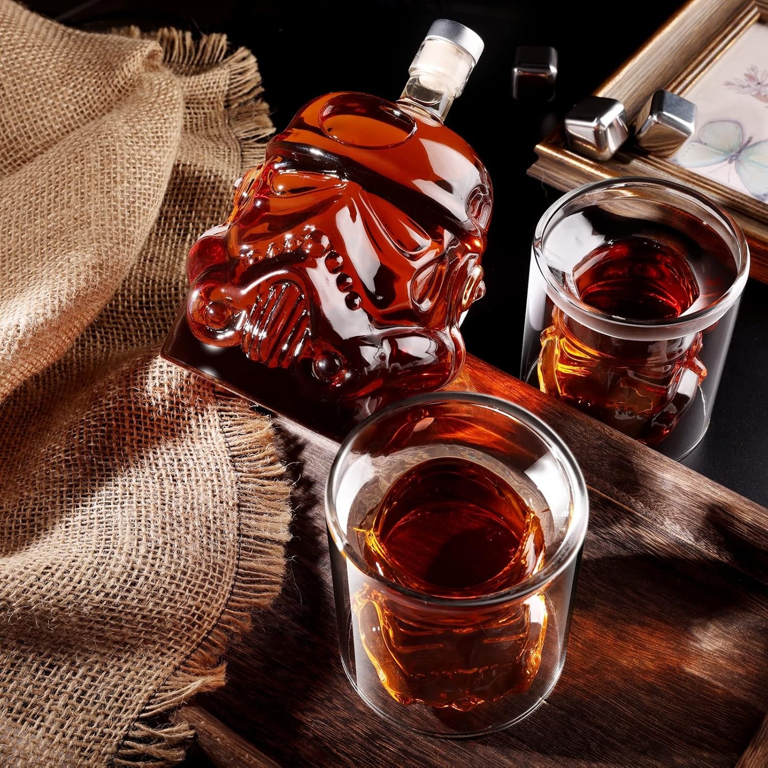 Luxe Whiskey Karaf Set 750ml met 2 Glazen 150ml - Transparant