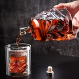 Luxe Whiskey Karaf Set 750ml met 2 Glazen 150ml - Transparant