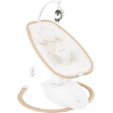 Babymoov Elektrische Baby Swing Swoon Hoop, Inclusief afstandsbediening, Elegant ontwerp, 90° draaibare zitting, comfortabel, 5 schommelbewegingen, programmeerbaar, 8 slaapliedjes, Speelboog, Zand