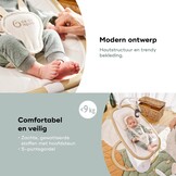 Babymoov Elektrische Baby Swing Swoon Hoop, Inclusief afstandsbediening, Elegant ontwerp, 90° draaibare zitting, comfortabel, 5 schommelbewegingen, programmeerbaar, 8 slaapliedjes, Speelboog, Zand