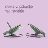 Maxi-Cosi Kori 2-in-1 Baby wipstoel met Speelgoedboog, 0-2 jaar, tot 15 kg, Baby Bouncer, 3 Ligstanden met één Hand, Easy-in Harnas, Lichtgewicht en Compact, 2 Speeltjes, Eco Care, Beyond Green