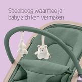 Maxi-Cosi Kori 2-in-1 Baby wipstoel met Speelgoedboog, 0-2 jaar, tot 15 kg, Baby Bouncer, 3 Ligstanden met één Hand, Easy-in Harnas, Lichtgewicht en Compact, 2 Speeltjes, Eco Care, Beyond Green