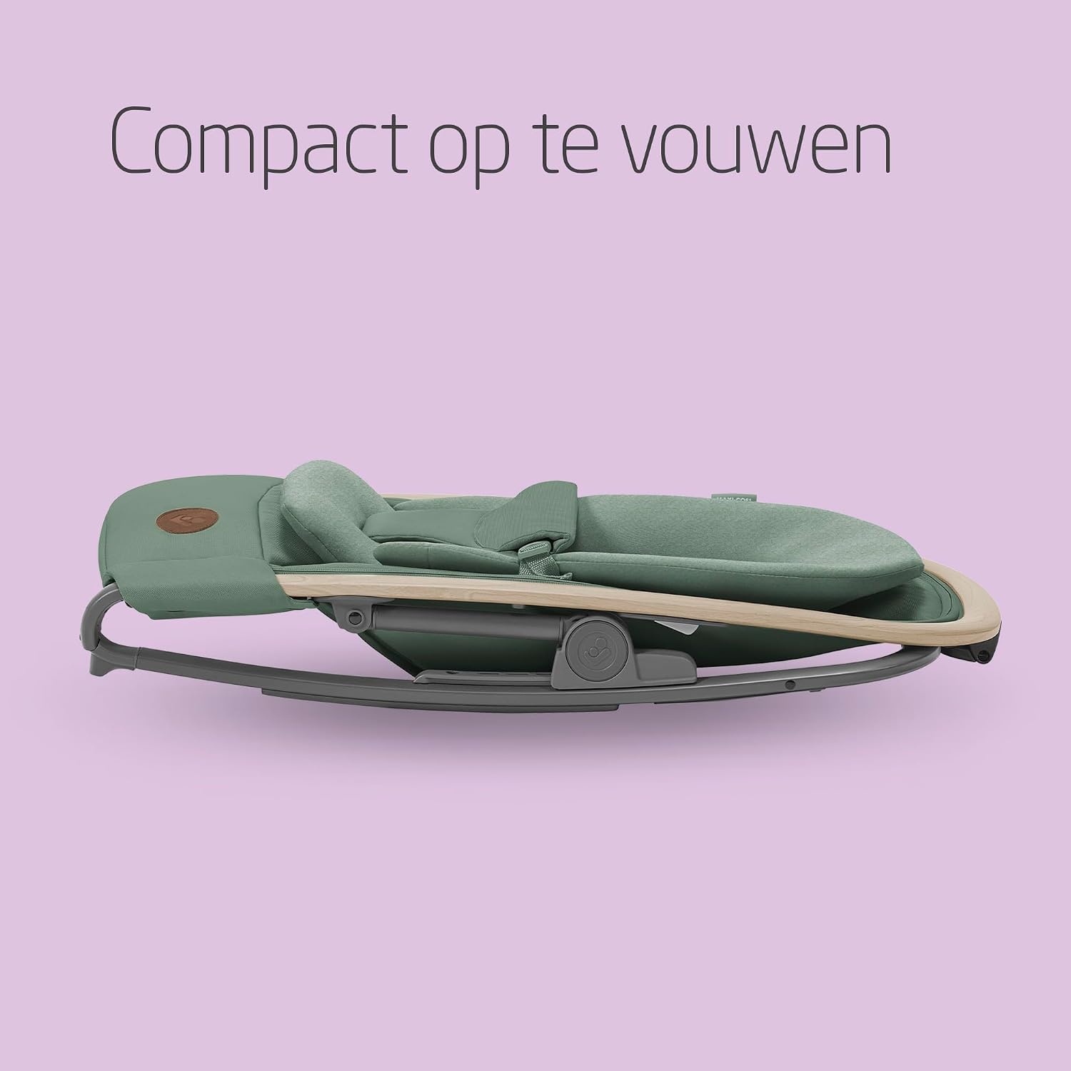 Maxi-Cosi Kori 2-in-1 Baby wipstoel met Speelgoedboog, 0-2 jaar, tot 15 kg, Baby Bouncer, 3 Ligstanden met één Hand, Easy-in Harnas, Lichtgewicht en Compact, 2 Speeltjes, Eco Care, Beyond Green