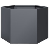 vidaXL Plantenbak zeshoek 69x60x45 cm staal antracietkleurig