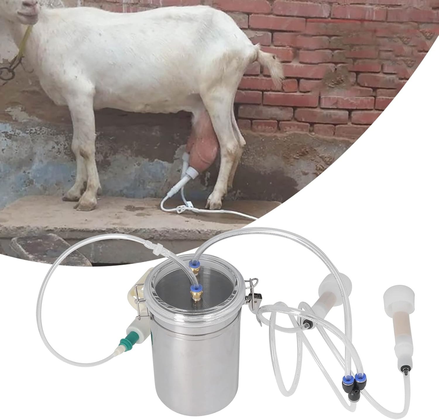 Handmatige Geitenmelkmachine 2L RVS - Draagbaar & Moeitebesparend | 34% Korting