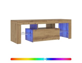 vidaXL Tv-meubel met LED 120x36,5x40 cm bewerkt hout artisanaal eiken