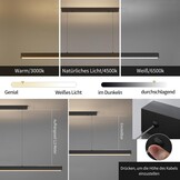Mikeru Moderne LED Hanglamp 150 cm - Zwart - Dimbare Keukenlamp met Afstandsbediening