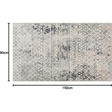 Carvapet Gangloper 90 x 150 cm Antislip Lange loper Keukentapijt Wasbaar Zacht Microvezel Geometrische Tribal Vloermat (Grijs)