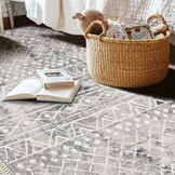 Carvapet Gangloper 90 x 150 cm Antislip Lange loper Keukentapijt Wasbaar Zacht Microvezel Geometrische Tribal Vloermat (Grijs)