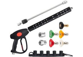 Hogedrukreinigingspistool met Verlengstuk & 5 Sproeipunten - 43% Korting!