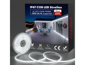 COB LED Strip Koud Wit 3m IP67 Waterdicht - 29% Korting