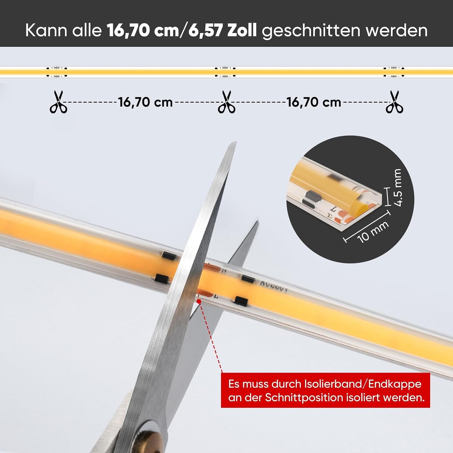 COB LED Strip 3m Koud Wit 6500K IP67 Waterdicht - 56% Korting