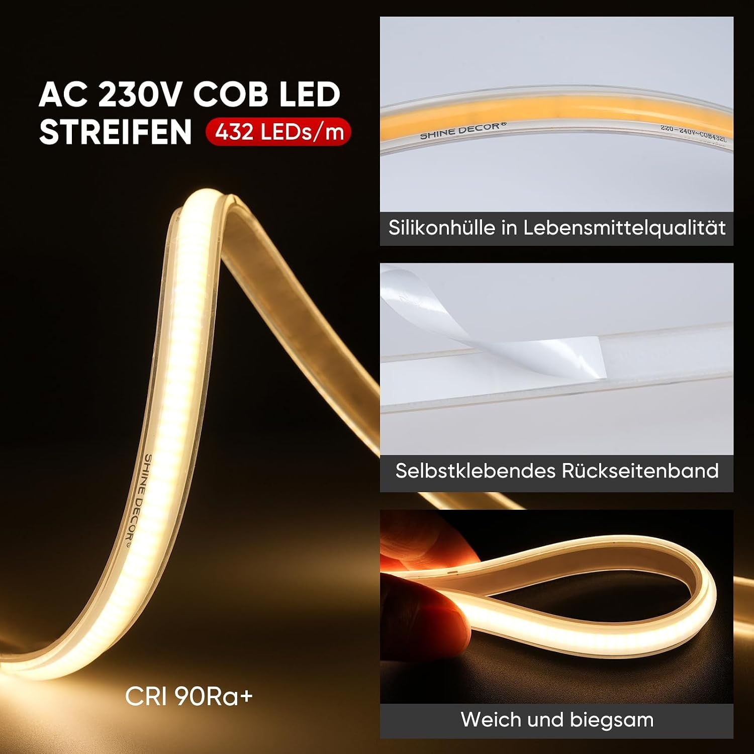 COB LED Strip 3m Koud Wit 6500K IP67 Waterdicht - 56% Korting