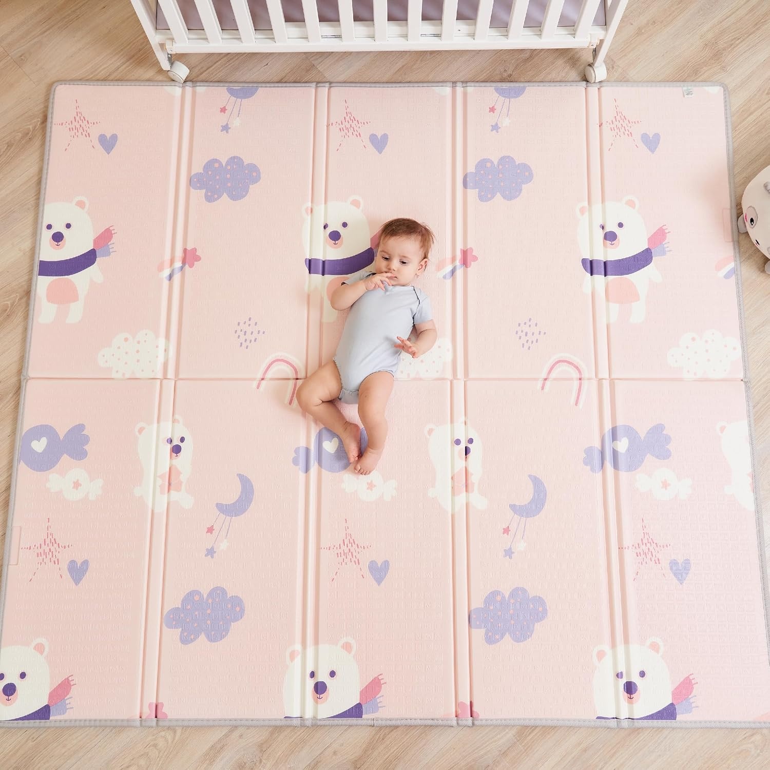 XXL Baby Speelmat 180x200cm - Dik Schuim, Omkeerbaar & Opvouwbaar