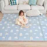 XXL Baby Speelmat 180x200cm - Dik Schuim, Omkeerbaar & Opvouwbaar