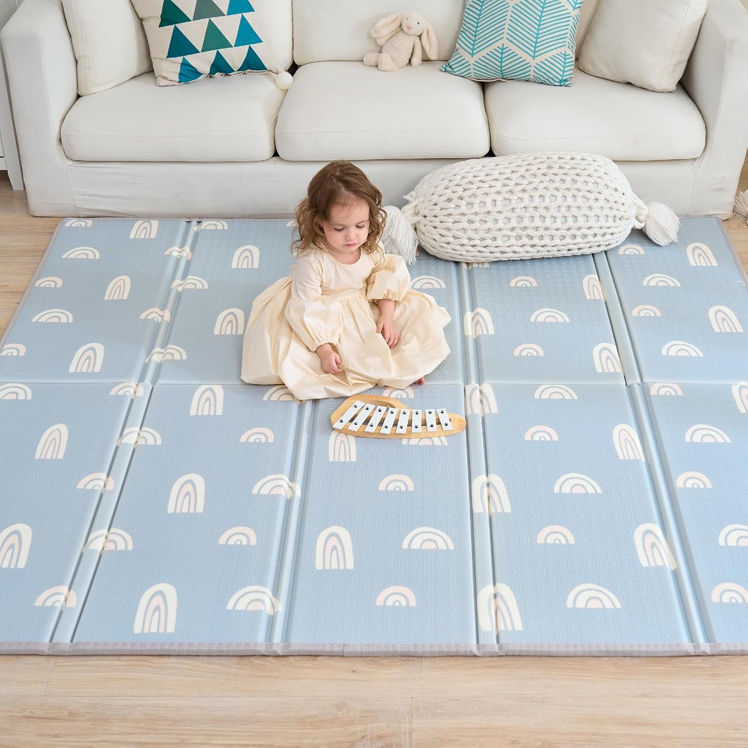 XXL Baby Speelmat 180x200cm - Dik Schuim, Omkeerbaar & Opvouwbaar