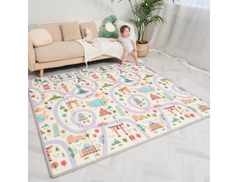 Baby Play Mat 180x200x1.5cm XXL Baby Gym Play Mat - Play Mat Baby - Baby Foam Mat - Reversible Foldable Foam Floor Mat - Baby Play Rug - Birth Gift - Crawling Mat Baby - Tummy Time