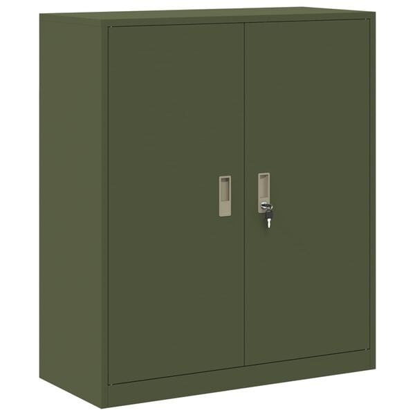 vidaXL Opbergkast Olijf Groen 90 x 40 x 105 cm Koudgewalst Staal