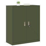 vidaXL Opbergkast Olijf Groen 90 x 40 x 105 cm Koudgewalst Staal