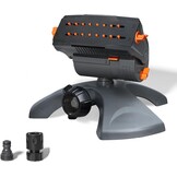 Diivoo Mini Turbo oscillerende gazonsproeier, 16 sproeiers, tuinsproeier met snelaansluiting en grote basis, watersproeier instelbare breedte, bereik en debiet, grijs