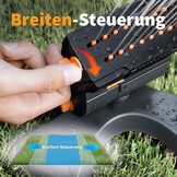 Diivoo Mini Turbo oscillerende gazonsproeier, 16 sproeiers, tuinsproeier met snelaansluiting en grote basis, watersproeier instelbare breedte, bereik en debiet, grijs