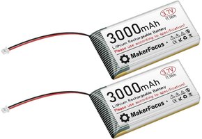 2x Oplaadbare LiPo Batterij 3,7V 3000mAh met Bescherming - 40% Korting