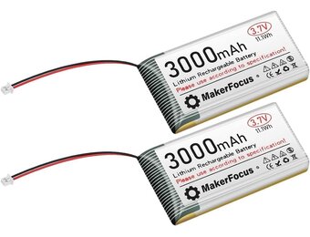 2 stuks 3,7 V 3000 mAh lithium-polymeer batterij 1S 1C oplaadbare batterij met beschermplaat en Micro JST 1.25 stekker voor ESP32 ontwikkelingsboard