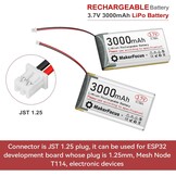 2x Oplaadbare 3000mAh Batterijen voor ESP32 - 3,7V LiPo met Bescherming - 54% Korting!