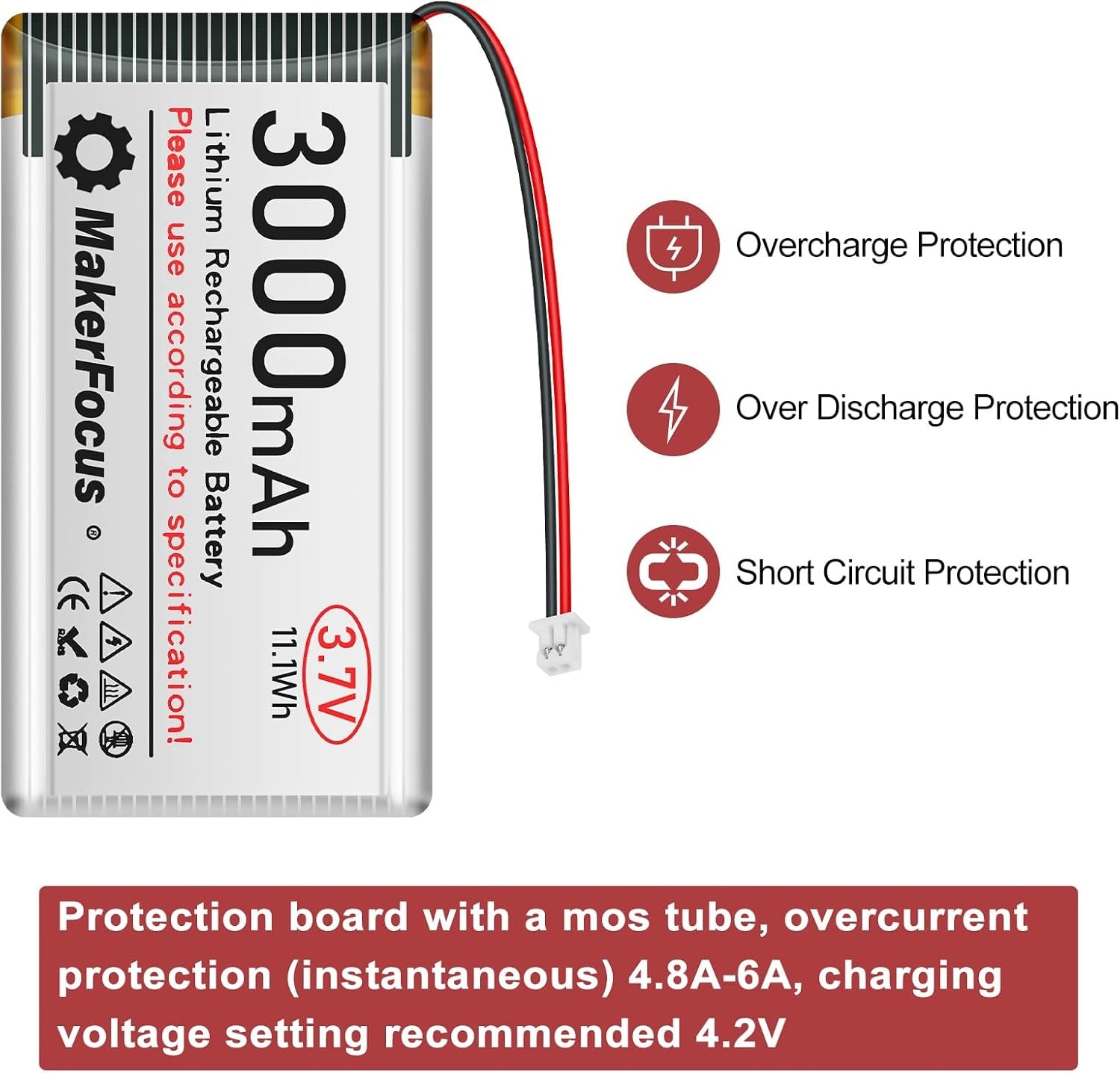 2x Oplaadbare 3000mAh Batterijen voor ESP32 - 3,7V LiPo met Bescherming - 54% Korting!