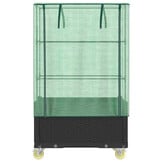 vidaXL Plantenbak verhoogd met hoes en wielen 80x50x182 cm rattanlook