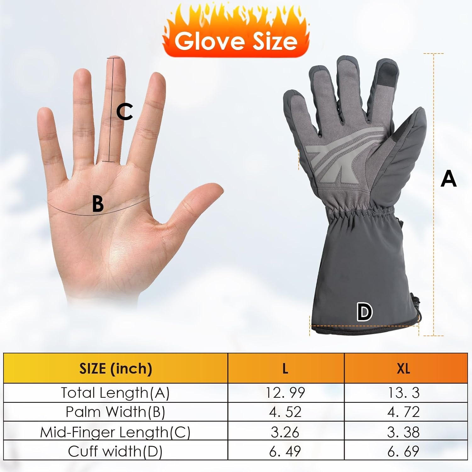 Verwarmde Handschoenen Grijs L/XL - 55% Korting