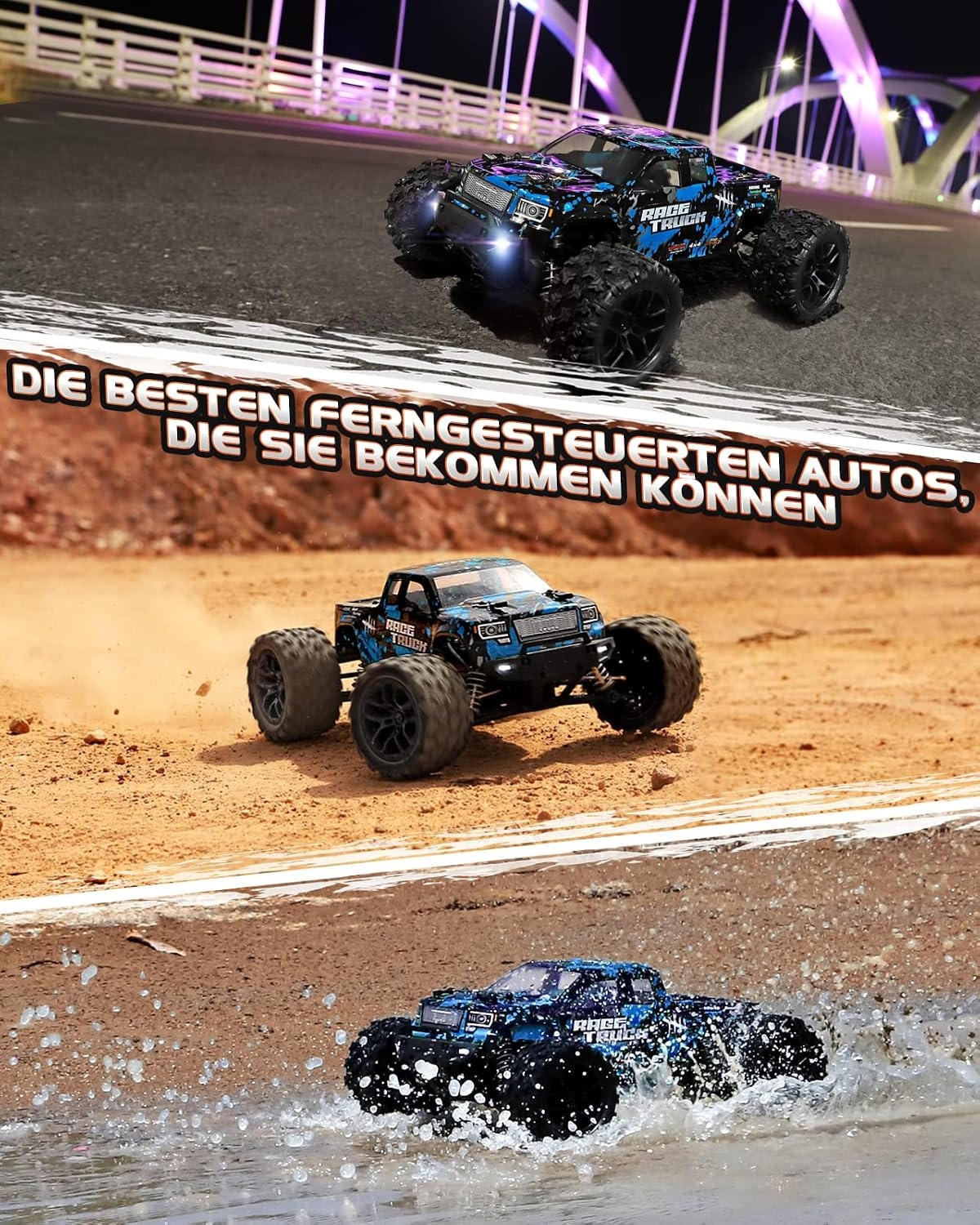 RC Monster Truck 1/18 4x4 | 36 km/u | Spatwaterdicht | 29% Korting