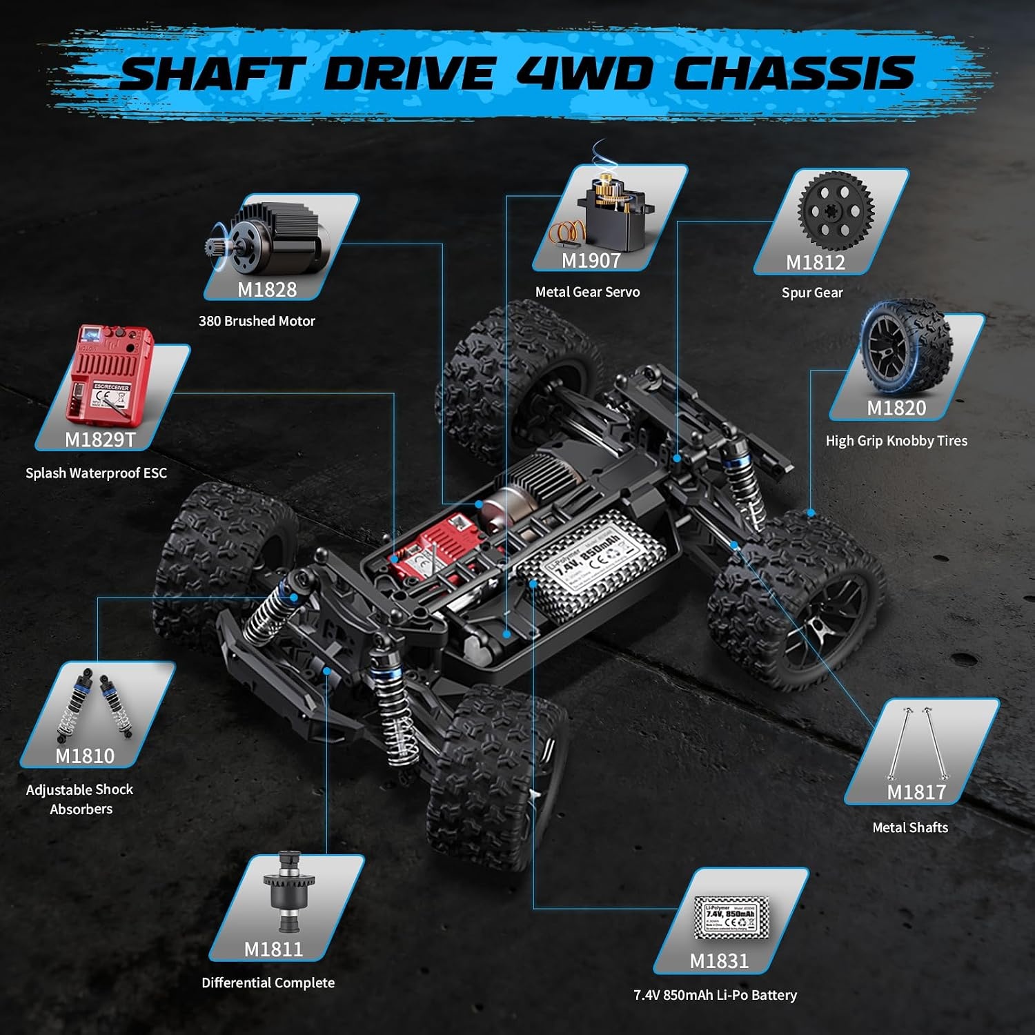 RC Monster Truck 1/18 4x4 | 36 km/u | Spatwaterdicht | 29% Korting