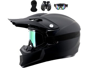 Kinder & Volwassen Motocrosshelm met Bril & Masker - Maat L (56-57CM) - 34% Korting