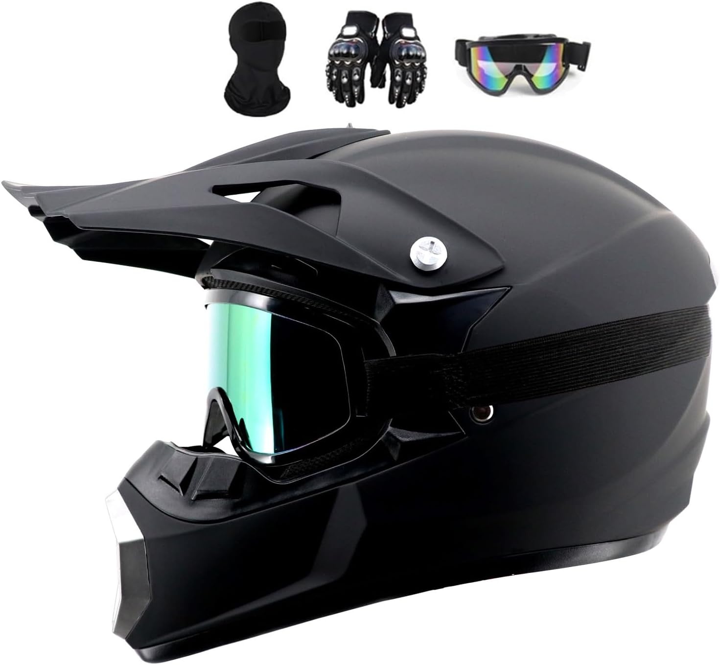 Kinder & Volwassen Motocrosshelm met Bril & Masker - Maat L (56-57CM) - 34% Korting
