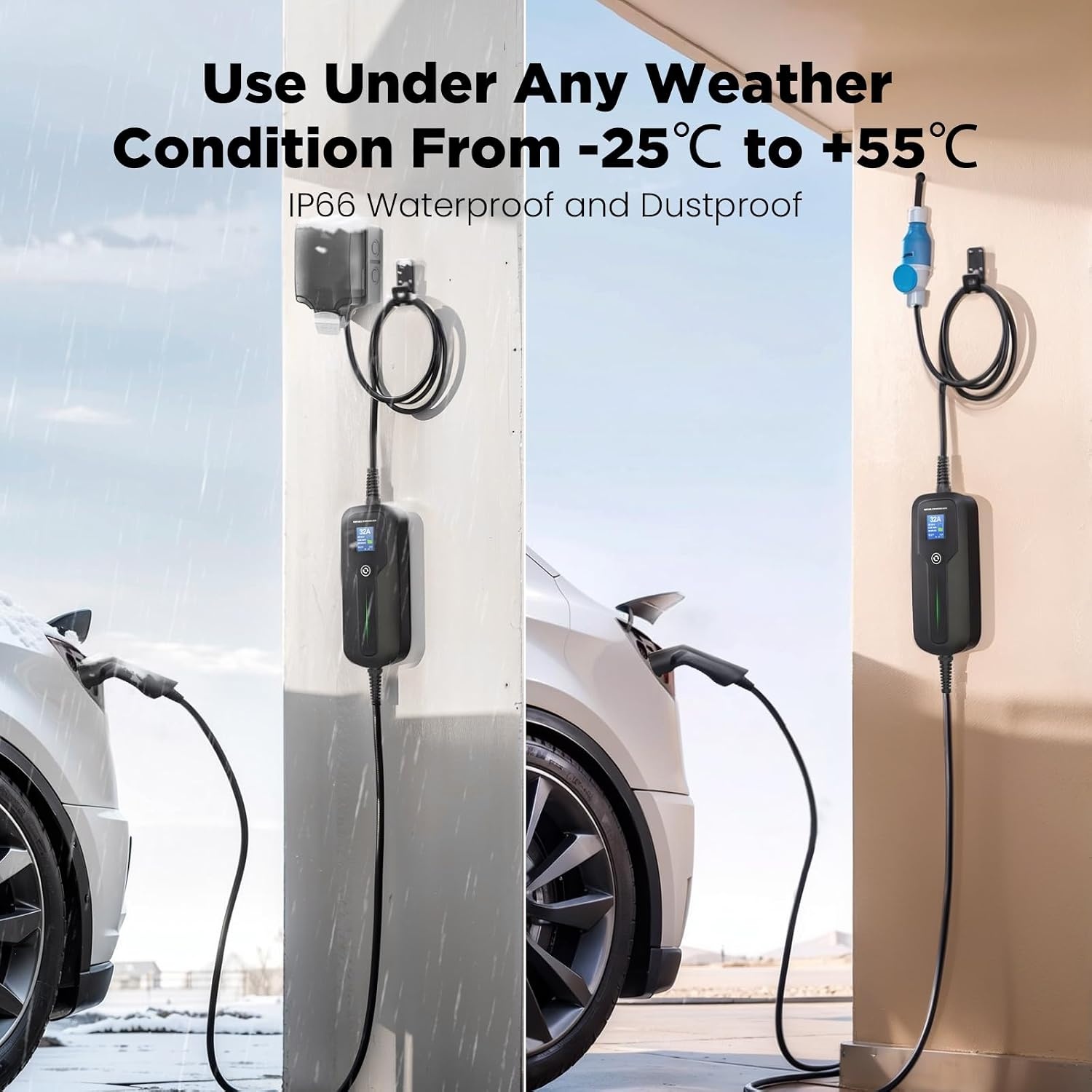 Draagbaar EV Laadstation Type 2 | CEE | 35% Korting
